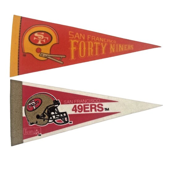 VTG San Francisco 49ers 9" Pennant Souvenir Flags (2) SF Football Team NFL - Picture 1 of 6